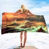 Tuschemalerei Druckserie Meeresurlaub Strandtuch Schwimmbad Badetuch Mikrofaser Sporttuch