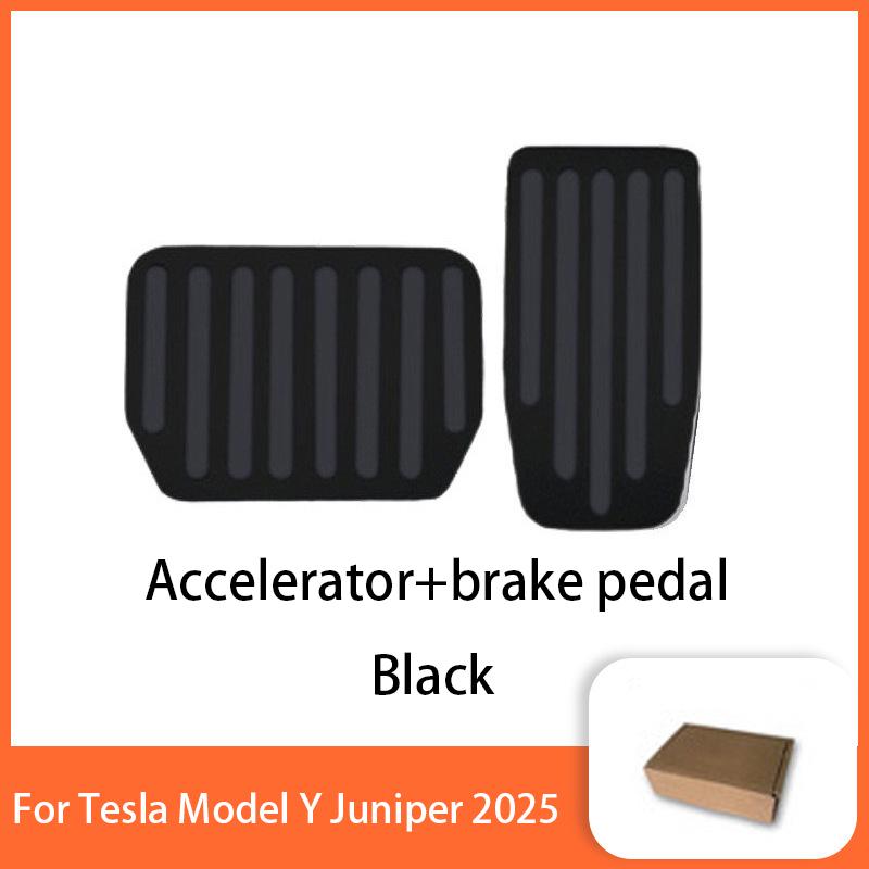 

Накладки на педали для Tesla Model Y Juniper 2025, нескользящая накладка на педаль газа и тормоза, алюминиевые коврики, аксессуары black