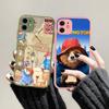 Cute P-Paddingtons Bear Matte Translucent Phone Case For Iphone 16 ProMax 15 14 13 12 11 X XS PRO Plus