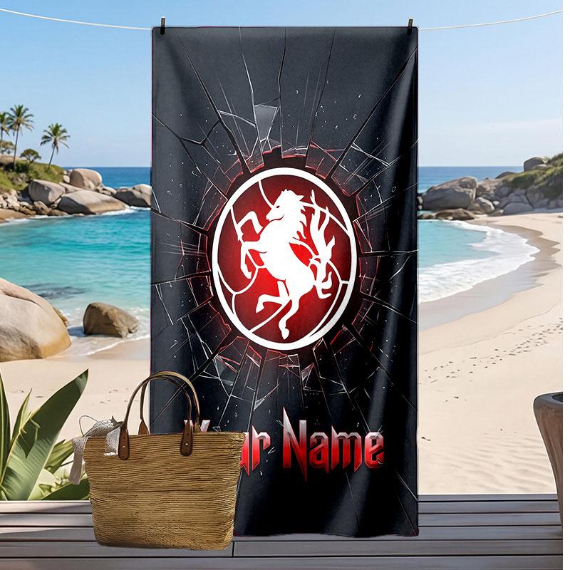 FC Twente Personalizovaný Potisknutý Plážový Ručník Fotbalové Logo Podpora Vlastní Jméno Text Absorpční Ručník Pro Sport Cestování Speciální Dárek