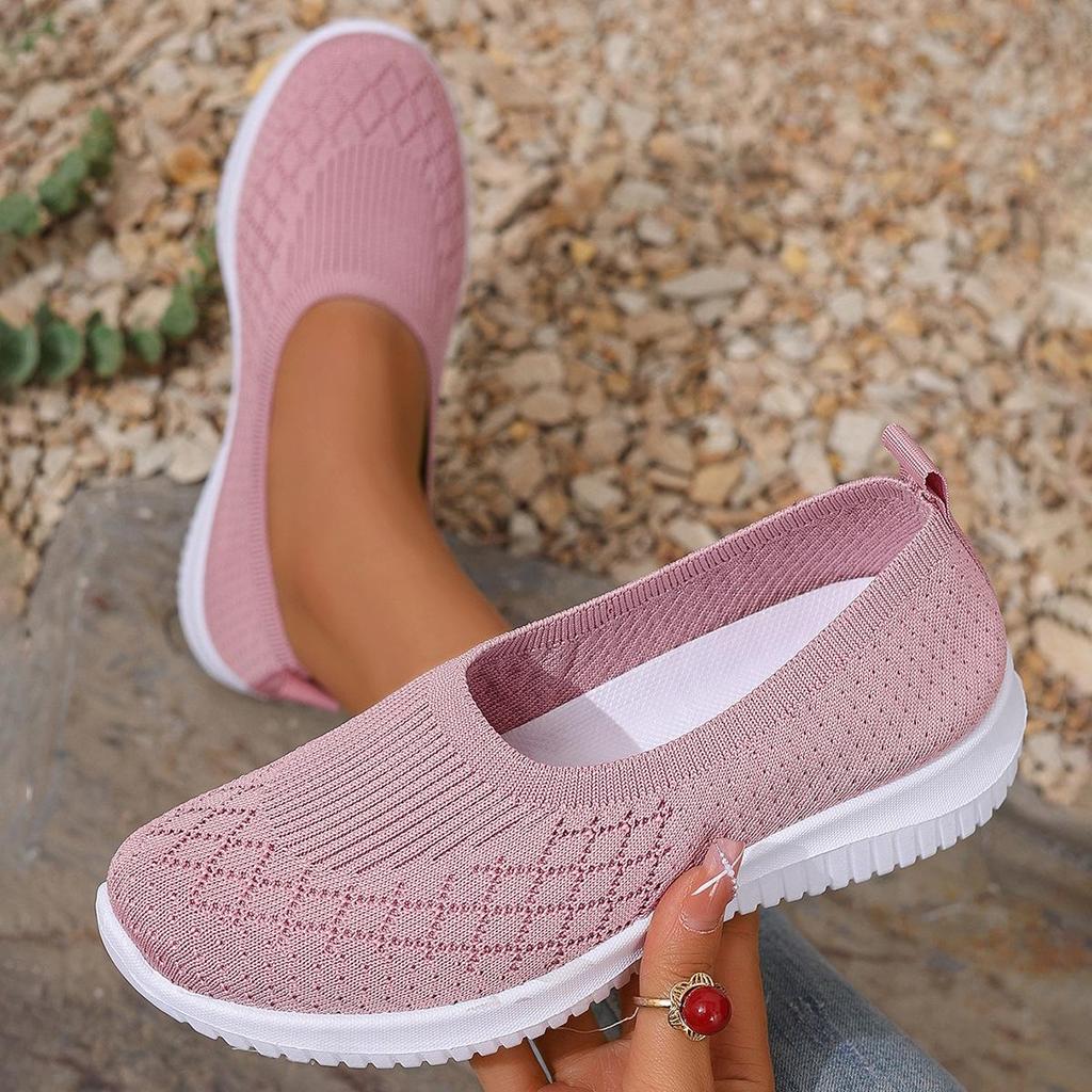Chaussures à Enfiler en Mesh Printemps pour Femmes d'Âge Moyen et Âgées - Semelle Souple, Style Décontracté Confortable