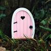 Wooden Craft Miniature Door Ornament For Garden Decor And Home Interior Design
