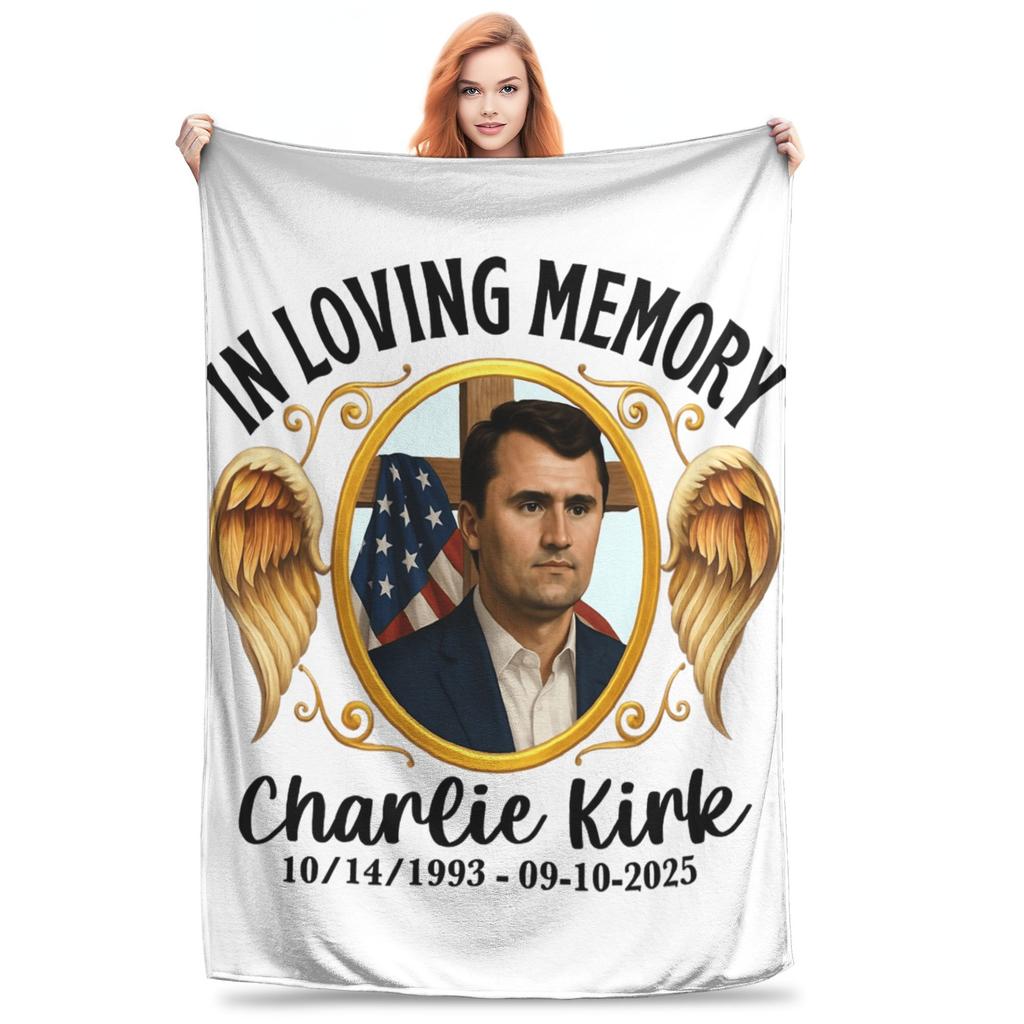 Charlie Kirk A True Patriot Blanket Quality Soft Warm Bedding Throws Spring Girls Boys Living Room Street Trend Bedspread