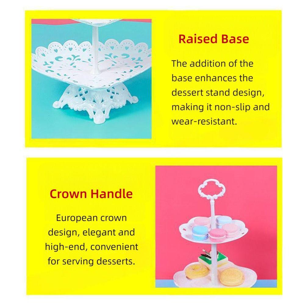 New Plastic Dessert Rack 2/3-Layers White Food Fruit Plate Detachable Candy Snack Tray Table Decoration