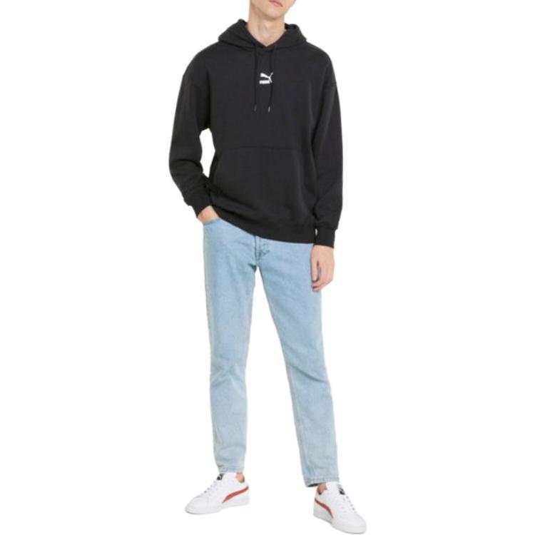PUMA Sweatshirts Men's Black Hooded Moderate Regular (Unisex) Sweatshirts 535305 01