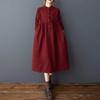 Women's Loose Brushed Comfortable Slimming Mid Length Long Sleeved Dress