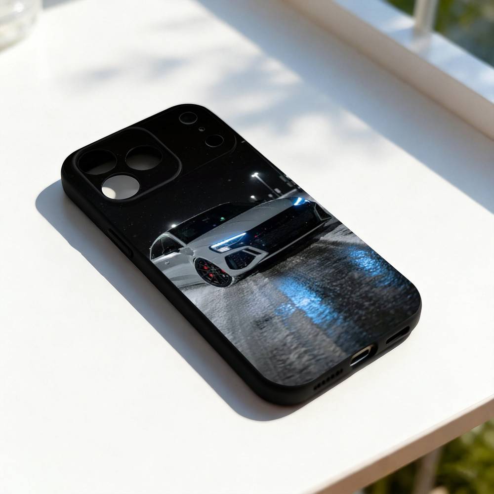 Sports R-RS6 Super Car For iPhone 17,16,15,14,13,12,11,Pro,Max,Plus,E,SE4,Air,Mini Black Soft Cover Phone Case