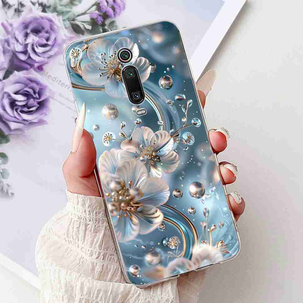 For Xiaomi Mi 9T M1903F10G Case Fashion Painting Soft Silicone TPU Cover For Xiaomi Mi 9T Mi9t 6.39" Flower Girl Phone Casing