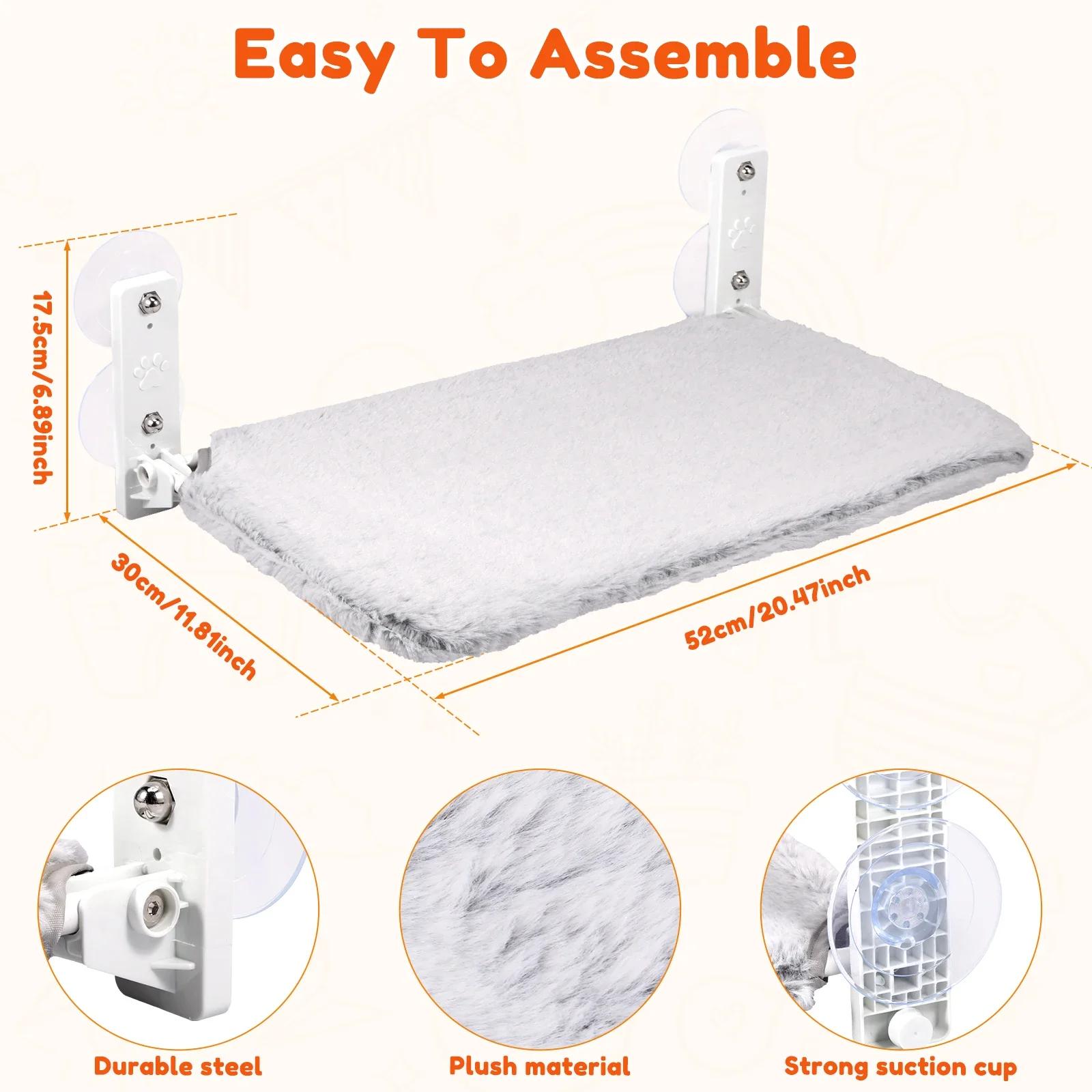 

Складной гамак для кошек, удобная подвесная кровать для кошек, грузоподъемность 40 фунтов, плюшевое сиденье для котят на окно, аксессуары для домашних животных