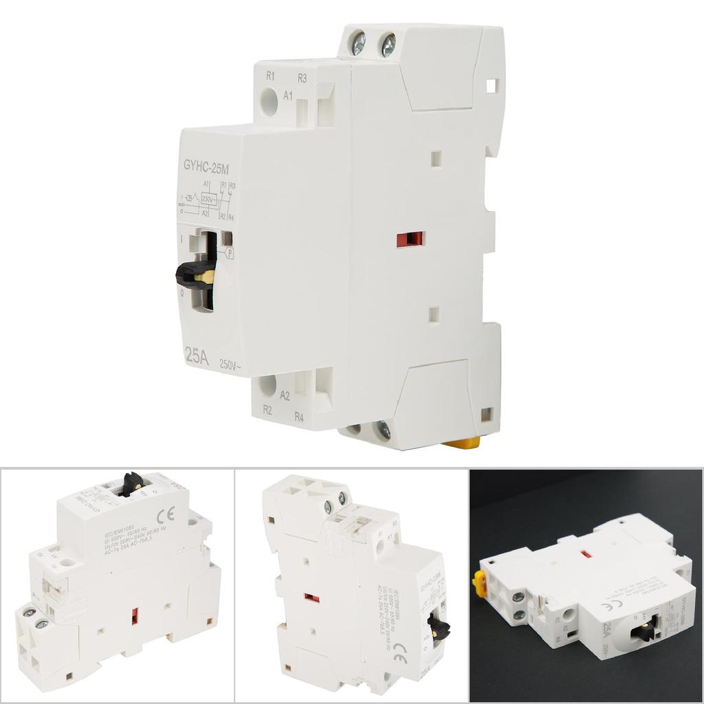 Contactor AC Casnic 2P 25A 220V 50Hz Montare pe Șină DIN cu Comutator de Control Manual