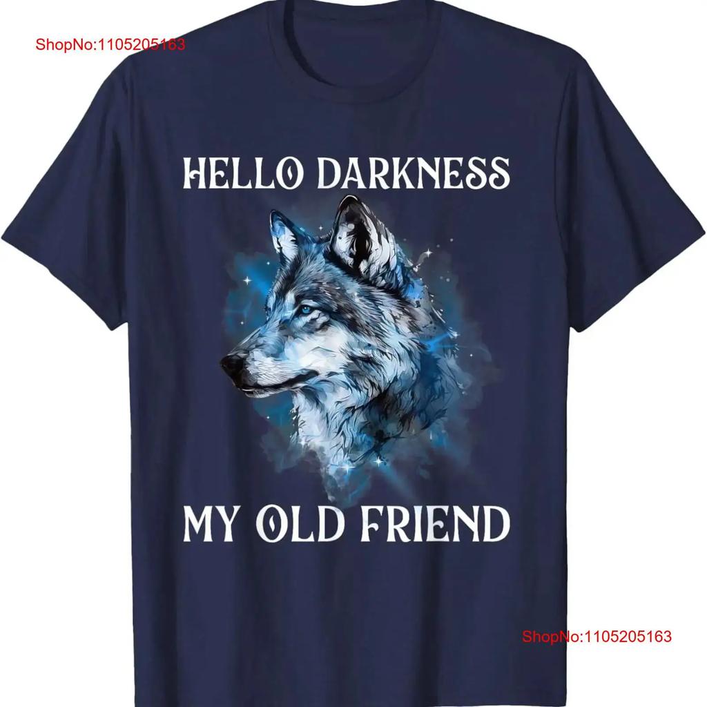 Hello Darkness My Old Friend Wolf Lover Wildlife Animal T Shirt vintage Washed fashion Stylish Comfortable Slightly Casual