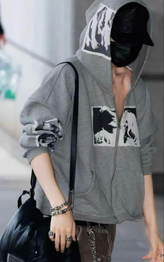 [USED] bastardPUNK PRINT APPLIQUE HOODIE Worn by Niki