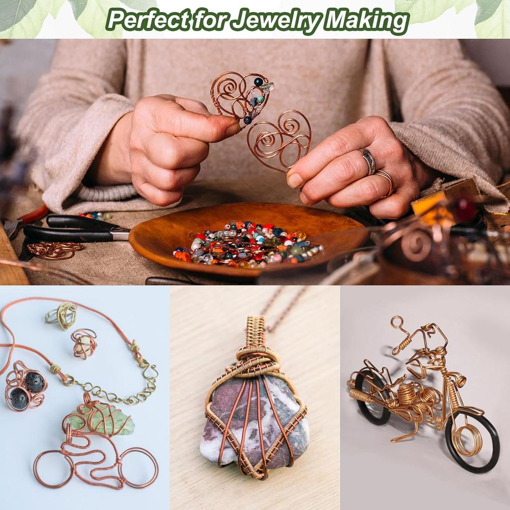 PATIKIL 99.9% Soft Copper Wire for Gardening, 8 Gauge/3.2 mm Diameter 21 Feet/6.3 m 1 Pound Spool Pure Bare Copper Wire for Jewelry Making Beading