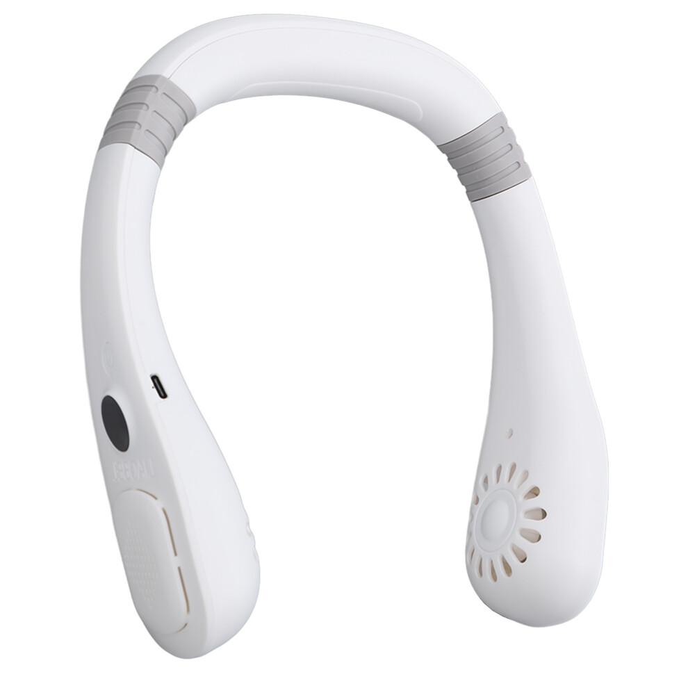 Low Noise Design Portable Neck Fan, Ergonomic Design For Comfortable Wear, Rechargeable Battery Quick Charge Technology, Cooling Plate Instant Relief