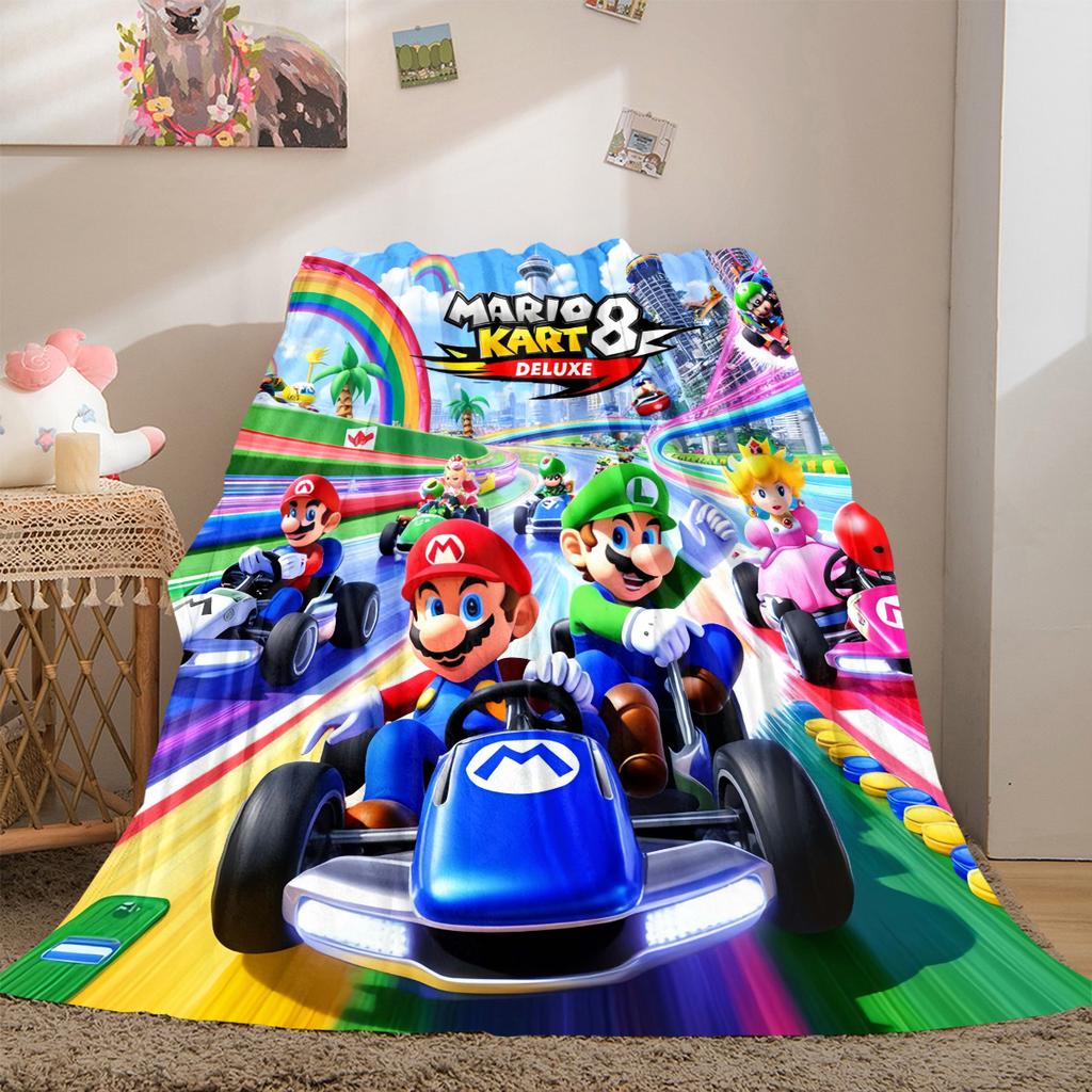 Anime Game Mario Versatile Travel Blanket Compact Suitable for Office Nap & Outdoor Camping LXR100