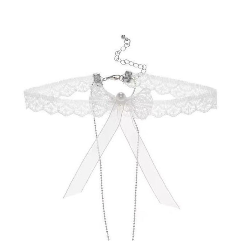 Lace collar necklace bow neck accessory choker necklace rope