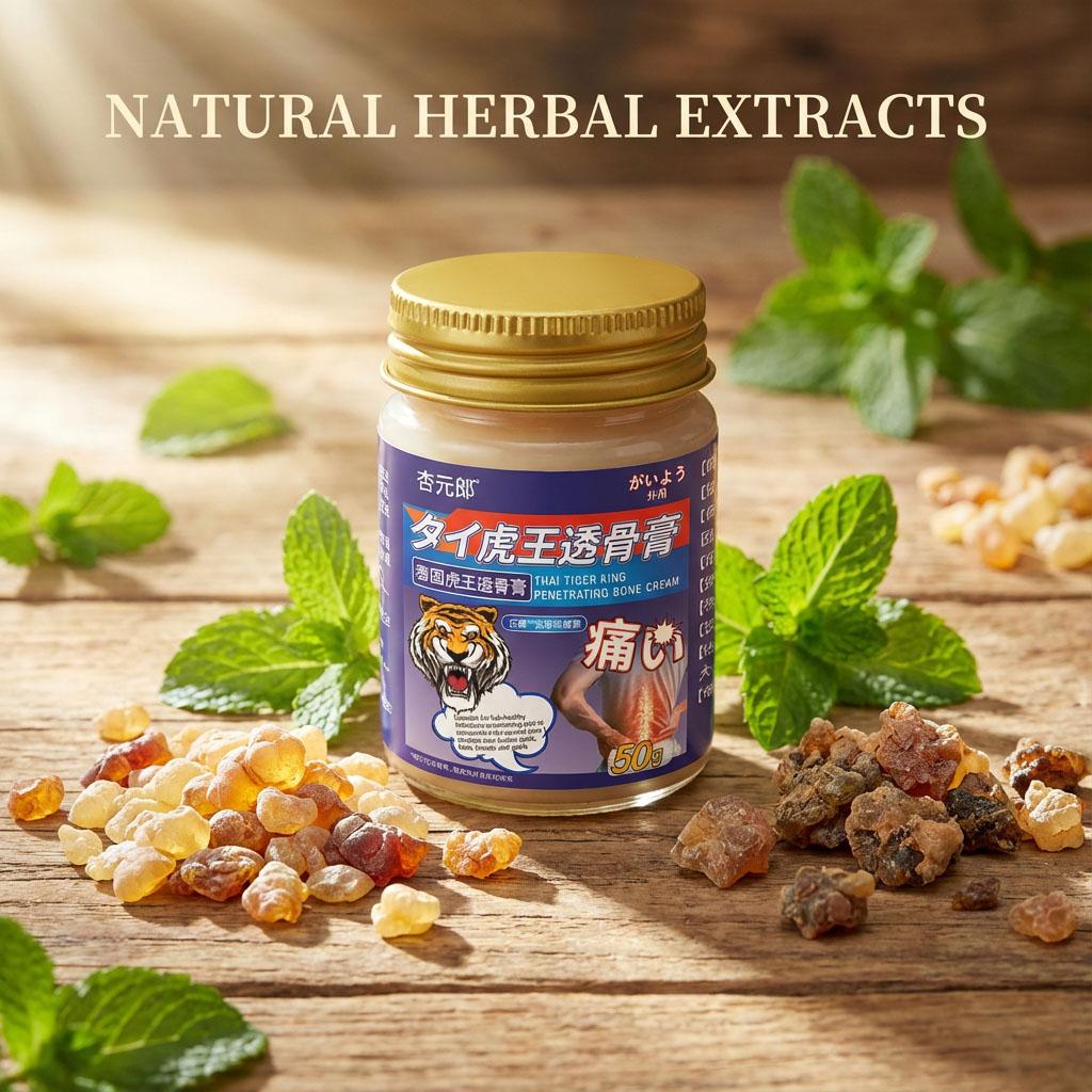 50g Thai Tiger King Herbal Pain Relief Cream for Joint Muscle Back Knee Neck Shoulder Soreness Soothing Massage Balm
