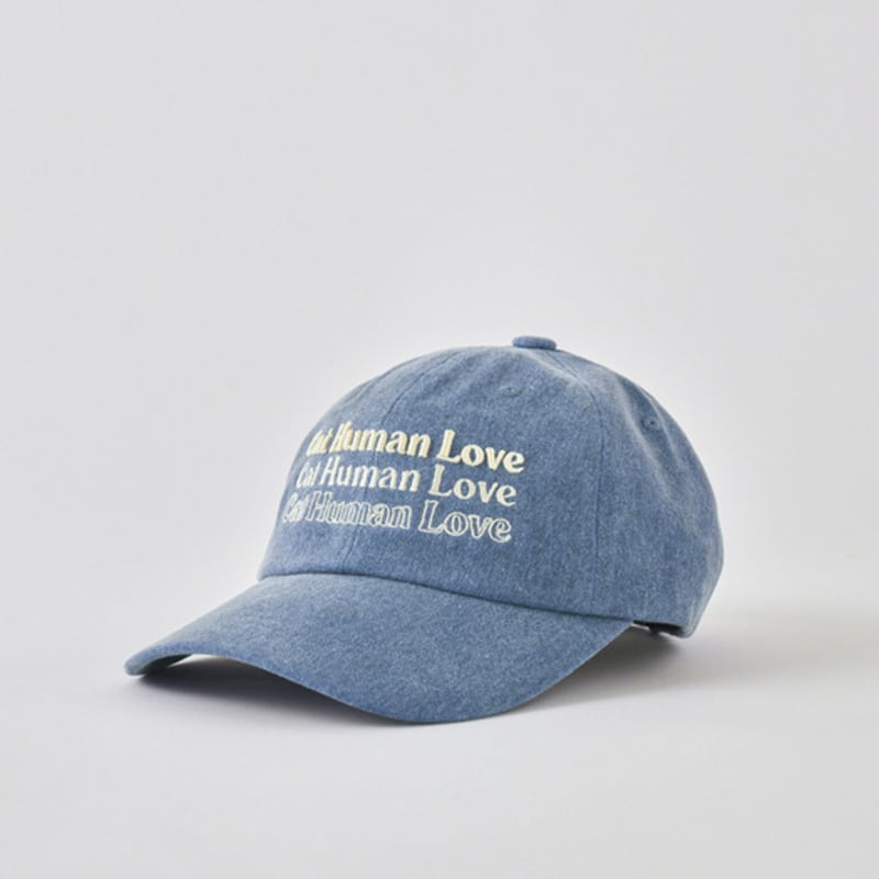 Human & Cat CAT HUMAN LOVE THREE LINE PIGMENT BALL CAP/ BLUE