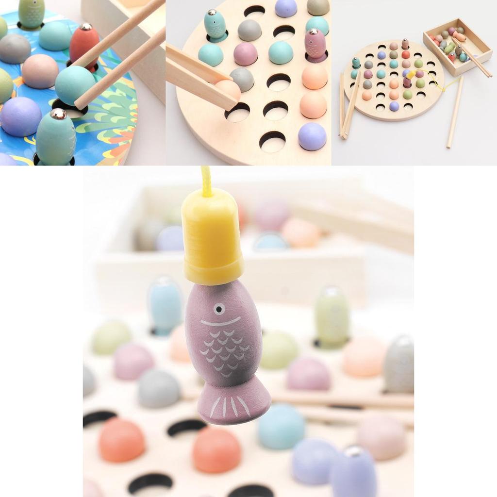 Magnetic Fishing Puzzle For Kids Ages 3 To 6 Wooden Educational Game For Focus And Skill Development