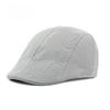 Men Breathable Mesh Flat Cap Summer Sunshade Ivy Cap Lightweight Duckbill Hat Retro Plain Forward Cap for Middle-Aged