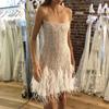 New Amazon Foreign Trade European and American Women's Clothing Sexy Waist-Cinching Backless Short Dress with Tassels and Sequins