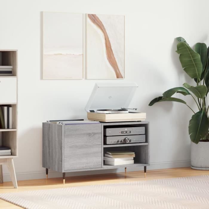 VidaXL Cabinet for Records Sonoma Grey 85x38x48 Cm Engineered Wood 831698