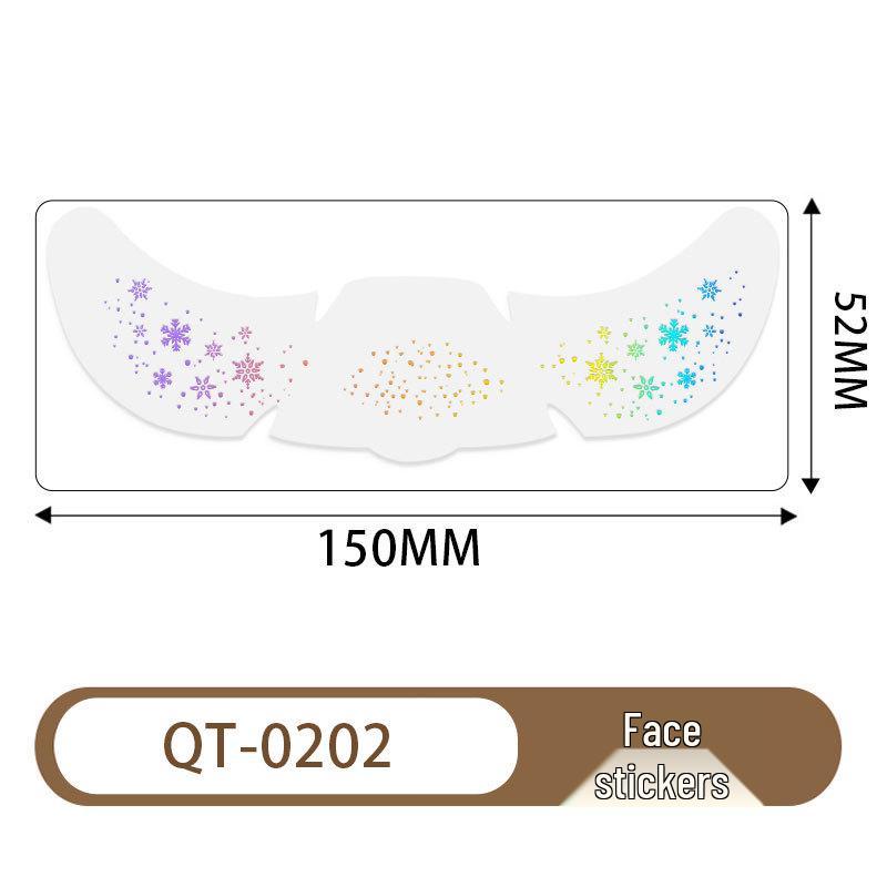 Christmas Festival Waterproof Temporary Tattoo and Freckle Stickers for Kids - Cute 3D Cartoon Face Makeup 5.2*15cm