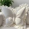 Butterfly Throw Pillow Plush Butterfly Shaped Pillow with Lace Edge Decorative Cute Stuffed Hugging