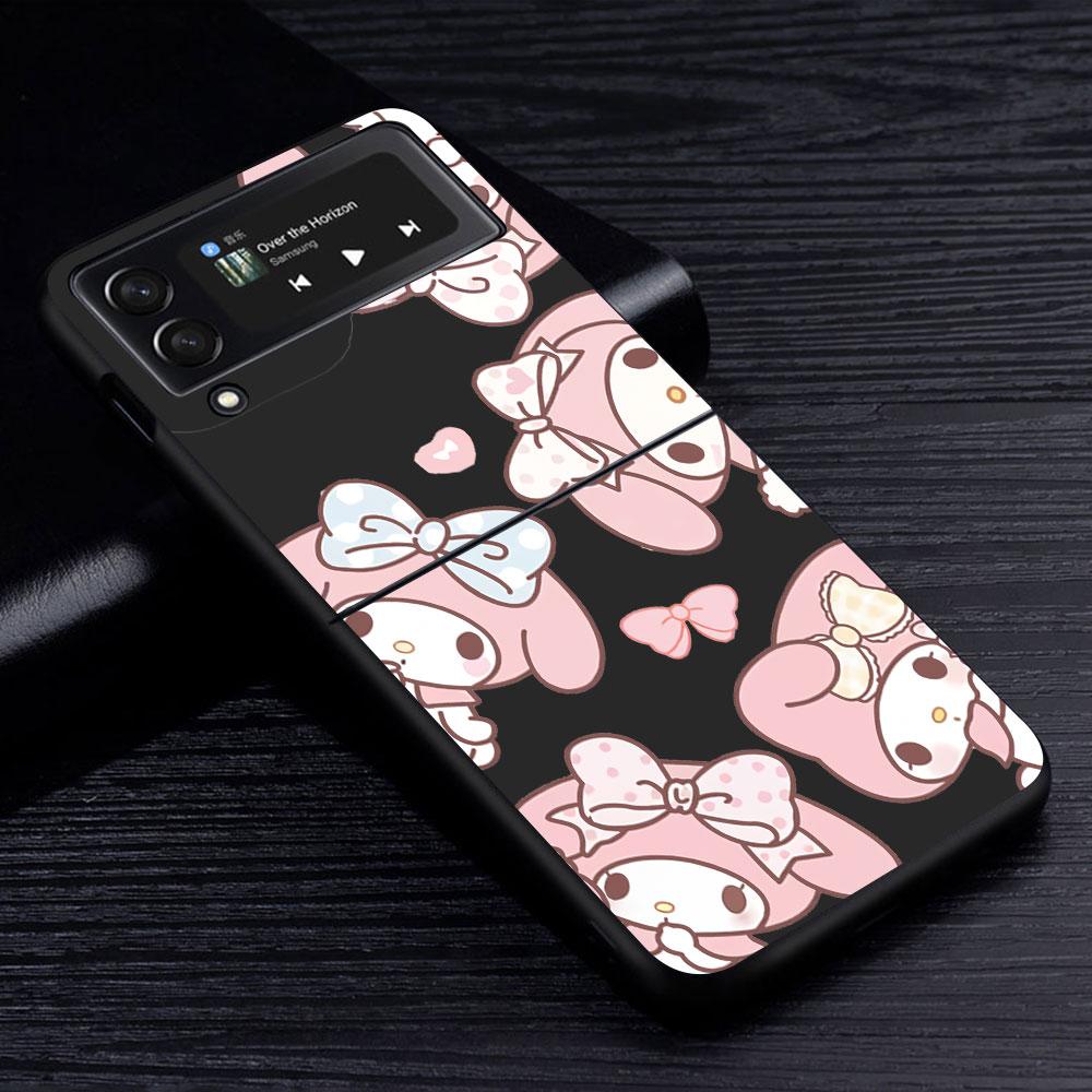

Чехол Cinnamoroll My Melody для Samsung Galaxy Z Flip4 Flip3 5G Жесткий ПК Чехол для Мобильного Телефона Z Flip 4 3 Черный Coque Zflip4 Чехол Samsung Z Flip3 5G