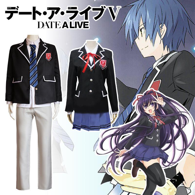 High-quality Polyester Date A Live Cosplay Costume Shido Itsuka And Tohka Yatogami Anime Uniform Jk Style