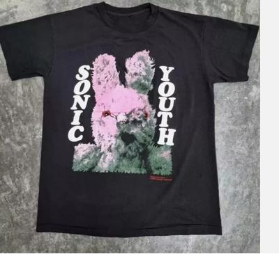 Vintage Sonic Youth Bunny T-Shirt Nachdruck Schwarz