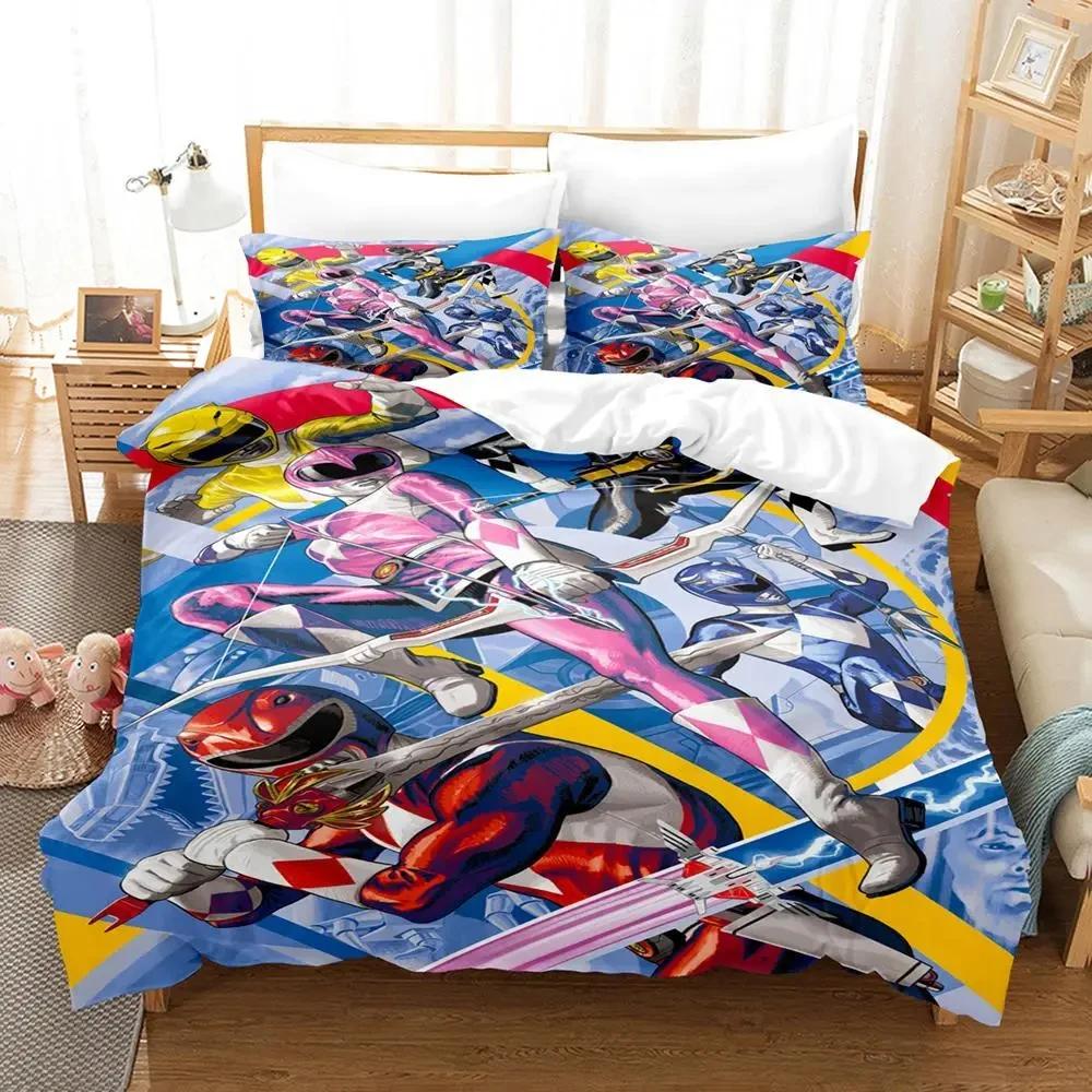 Mighty Morphin Single Double Queen King Size Bedding Set Aldult Boys Bedroom Duvet Cover Sets 3D Print Anime 2024