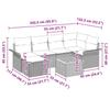 Garden Sofa Set with Cushions 7 Pcs Beige Poly Rattan