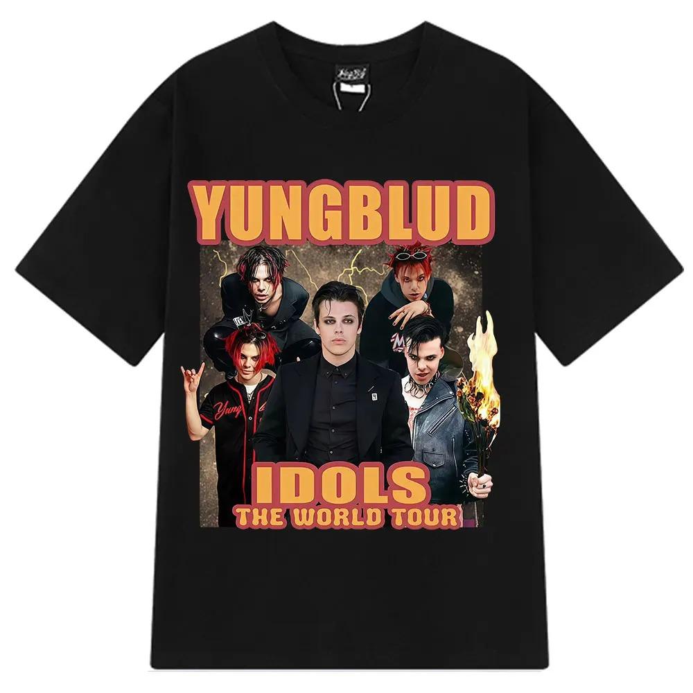 Rapper Yungblud IDOLS World Tour 90s Vintage Graphic TShirt Unisex HipHop Short Sleeve Casual Cotton Women And Men TShirt