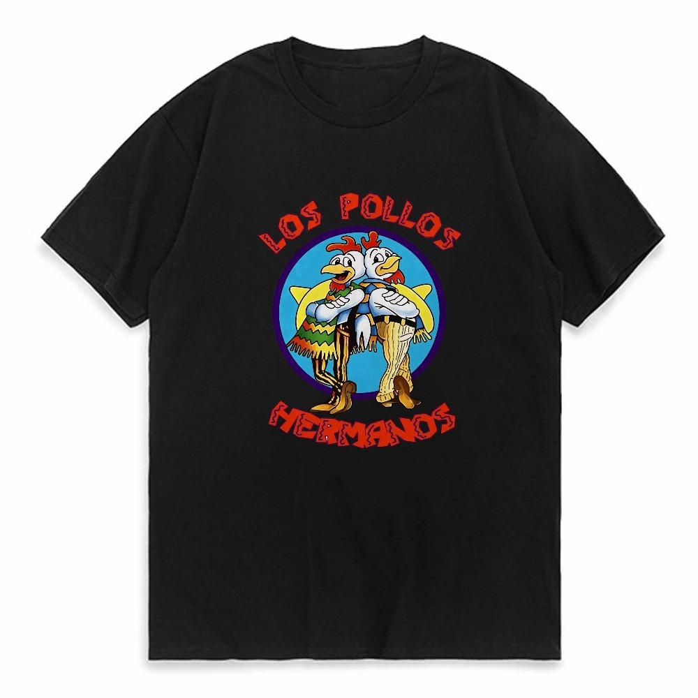 

Summer Mens Short Sleeved t shirt Breaking Bad LOS POLLOS Chicken Brothers Printed tees fashion CasualBreathable ONeck tshirt 4XL