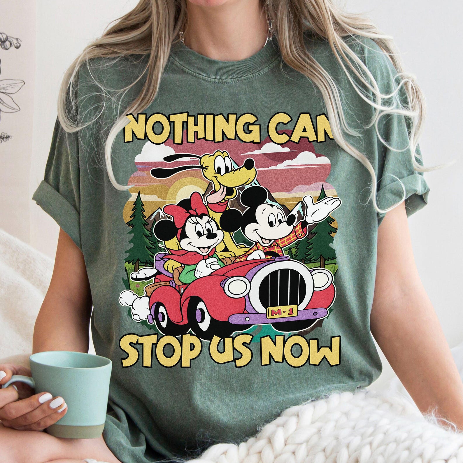 Retro Disney Runaway Railway Shirt, Mickey Minnie Pluto Road Trip Tee, Nothing Can Stop Us Now Disneyland Family Vacation Gift Shirt XL