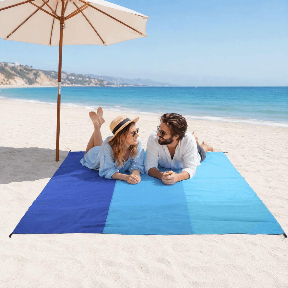 Polyester Fabric Picnic Mat Blue Outdoor Mat Quick Dry Beach Blanket  Picnics