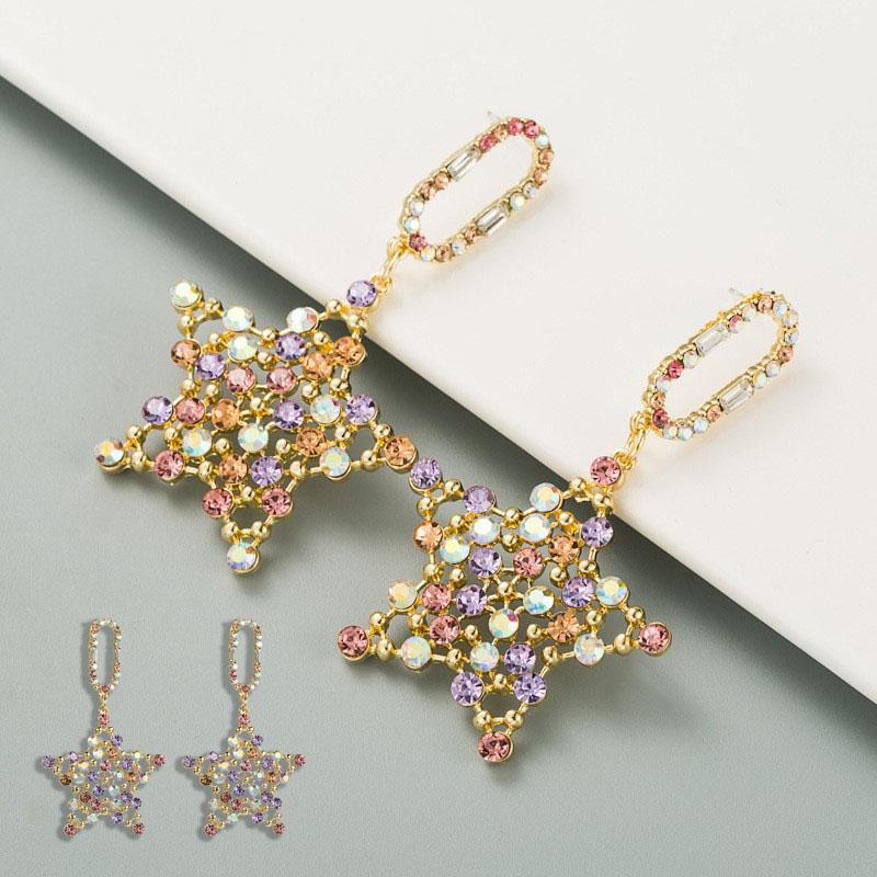 

Серьги с бахромой, модные подвески со звездами, длинные инкрустированные стразами иглы, женские серьги-гвоздики из стерлингового серебра