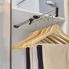 Durable 30cm Length Clothes Rail Telescopic Top Mounted Telescopic Rod Pull Out Black Wardrobe Hanger Pants Organize