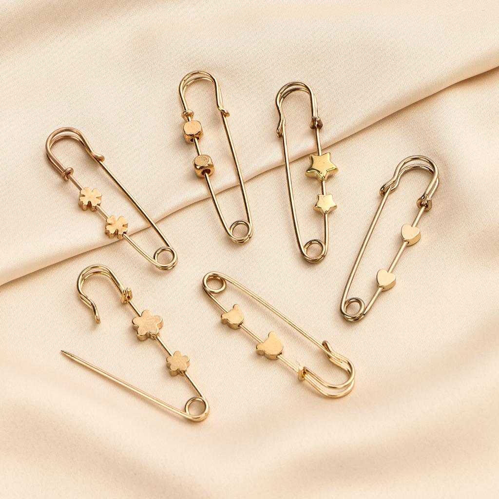 Women Hijab Scarf Brooch Pin Ladies Decorated Safety Pins Tighten Waist Jeans Pins Button Clothing Accessories