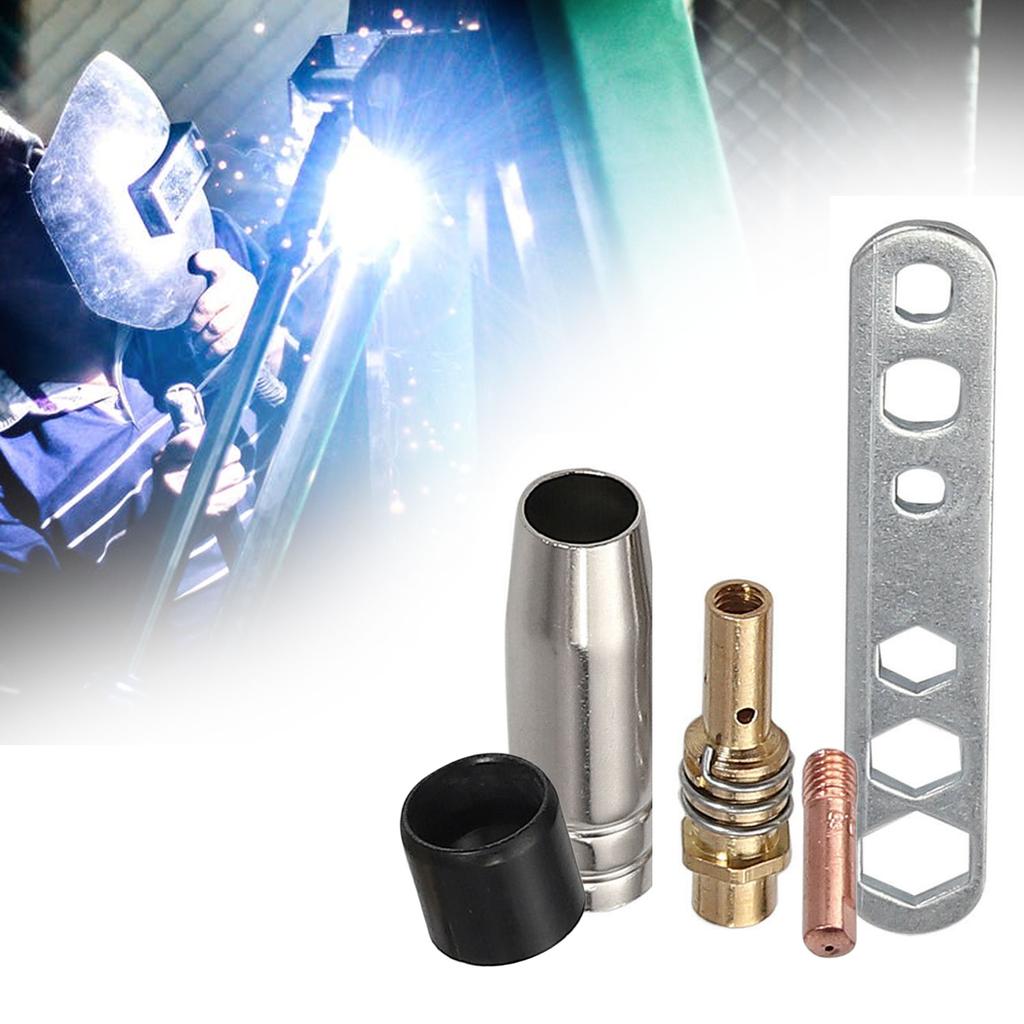 19Pcs MIG/MAG Welding Contact Tips 0.8mm M6 Gas Nozzle Tips Holder Replacement for Binzel 15AK