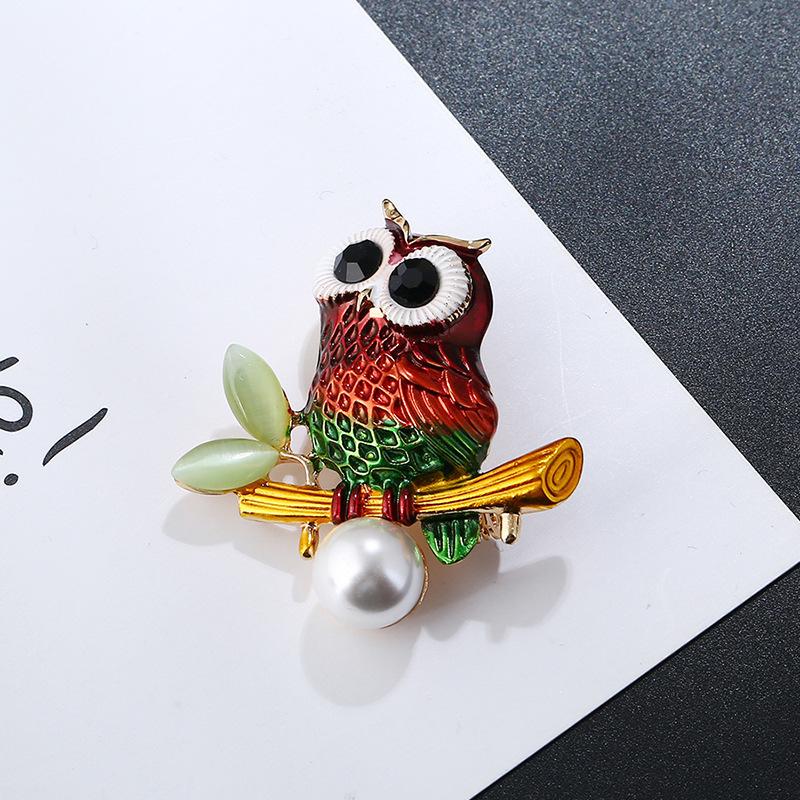 

Стильная и простая брошь в виде совы из эмалевого сплава с каплями масла, женская одежда, аксессуары золотой
