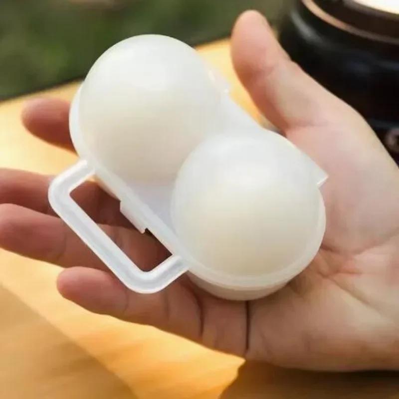 Two Compartment Outdoor Portable Egg Box Shockproof Drop Resistant Transparent Egg Holder Anti Crushing Picnic Camping Egg-Box