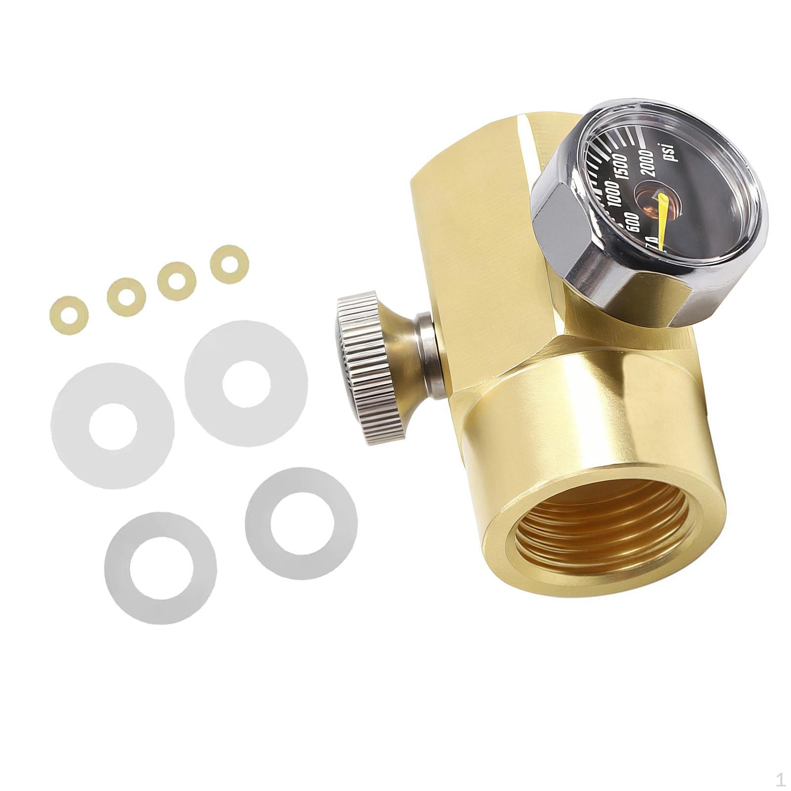 

Bottle Cylinder CO2 Refill Connector Adapter with 2000PSI Pressure Gauge,Practical Easy Installation TR21 4 to W21 8 14