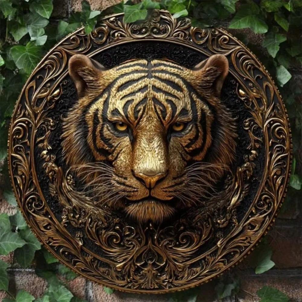 3D Tiger Metal Wall Art Home Decor Party Halloween Gift