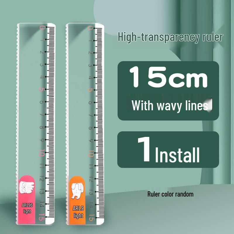 Chen MG Aluminum Alloy Ruler Set: 4-Piece School Exam Kit with Straight Ruler, Wavy Ruler, Protractor, and Set Square