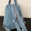Vintage Solid Color Denim Backpack Large Capacity Multifunctional Chest Bag