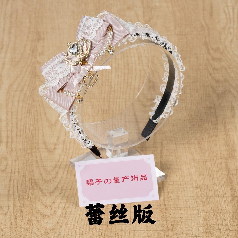 Japanese Side Bow Headband Crown Pearl String Headband Lolita Hairy Clip Korean Accessories