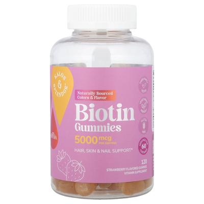 Sentry Biotin Gummies, Strawberry Flavor, 2500 Mcg, Plant-Based, 120 Count
