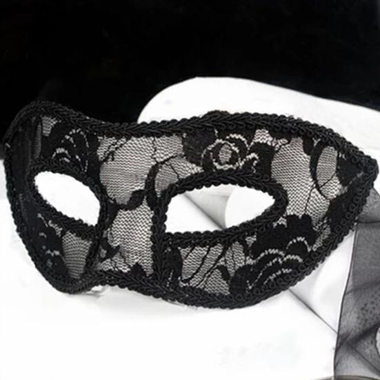 Venetian Cover Temperament Handmade Lace Translucent Ribbon Dress Up Decorative Masquerade Venetian Face Cover Costumes Accessory